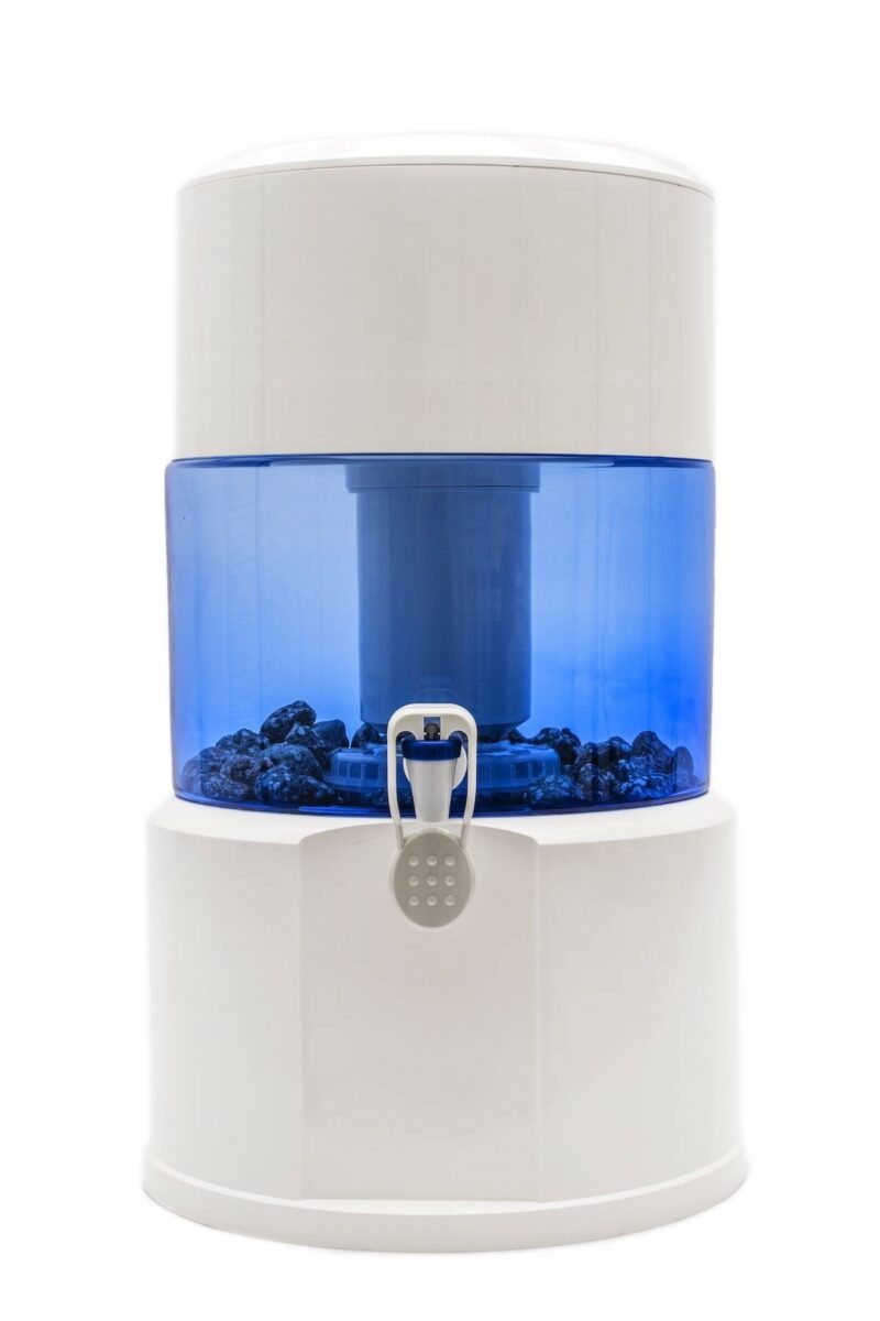 Afbeelding van het Aqualine 18 waterfilter van glas met het Redox meerstappenfilter