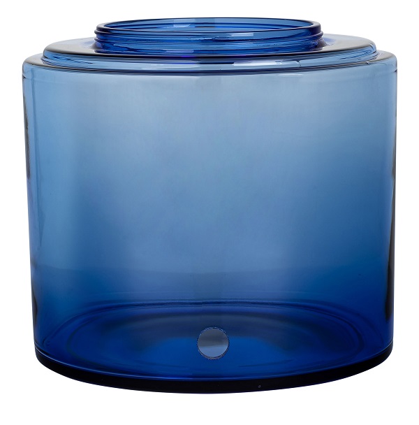 Afbeelding van een glazen tank voor een Aqualine 12 waterfiltersysteem